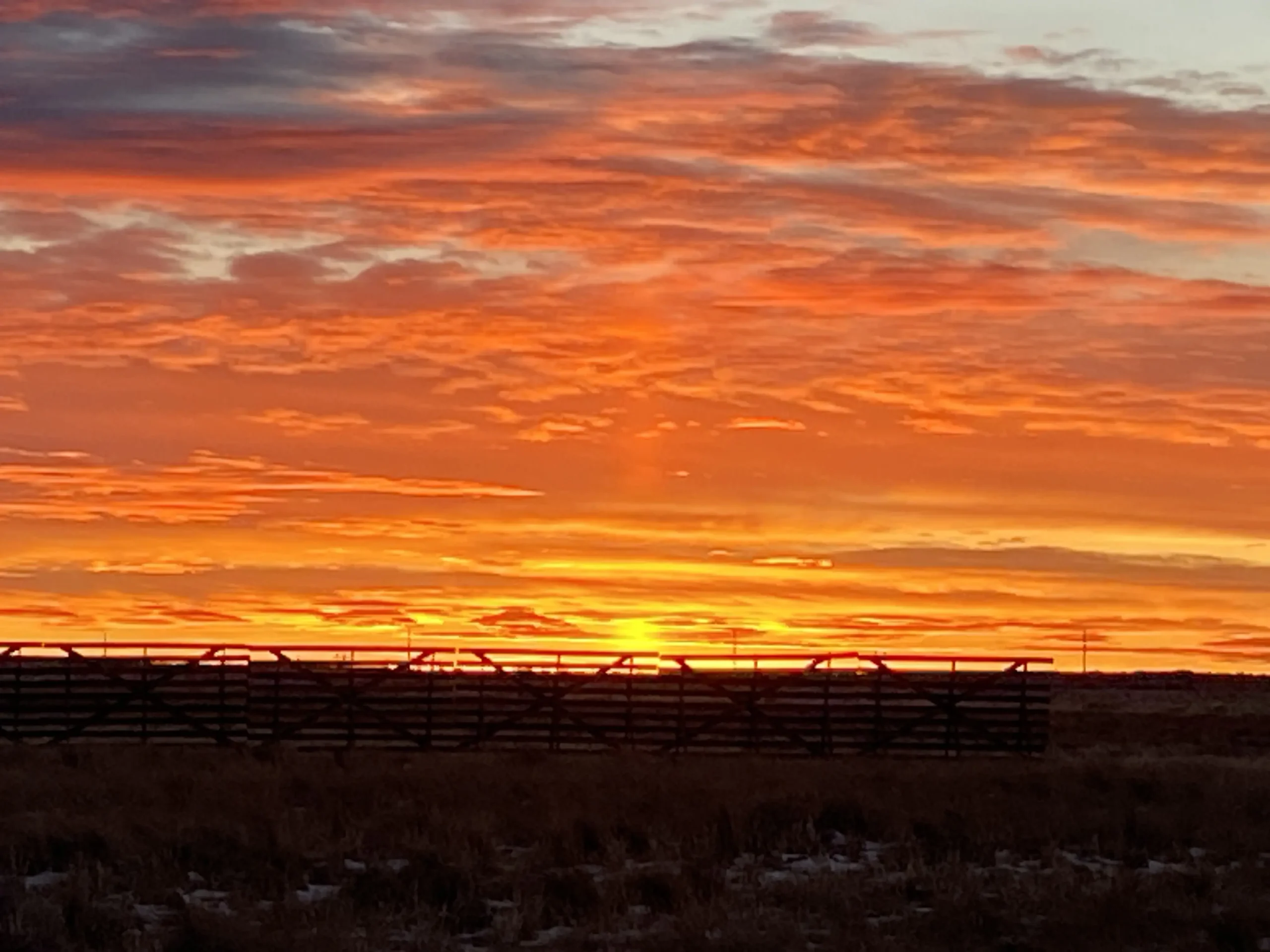Image of a Casper Wyoming red and orange sunset