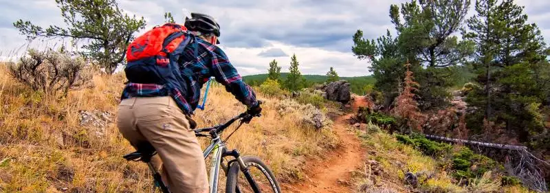 Image of a person mountain biking in Casper WY