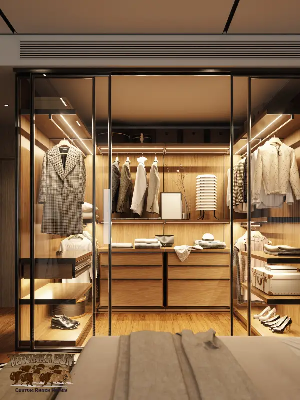 Image of a luxurious walk-in closet