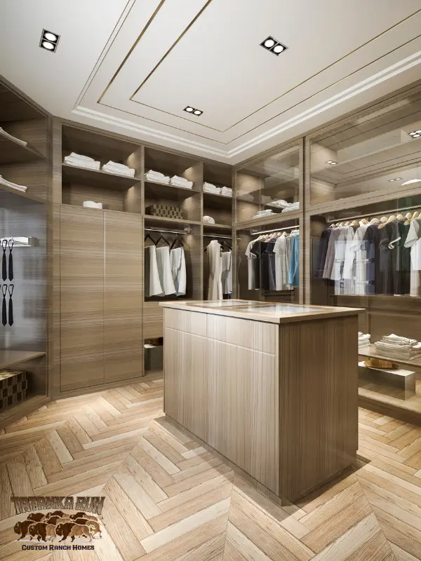 Image of a luxurious walk-in closet