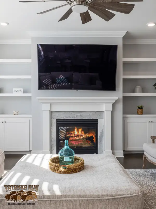 White interior of a home's family room