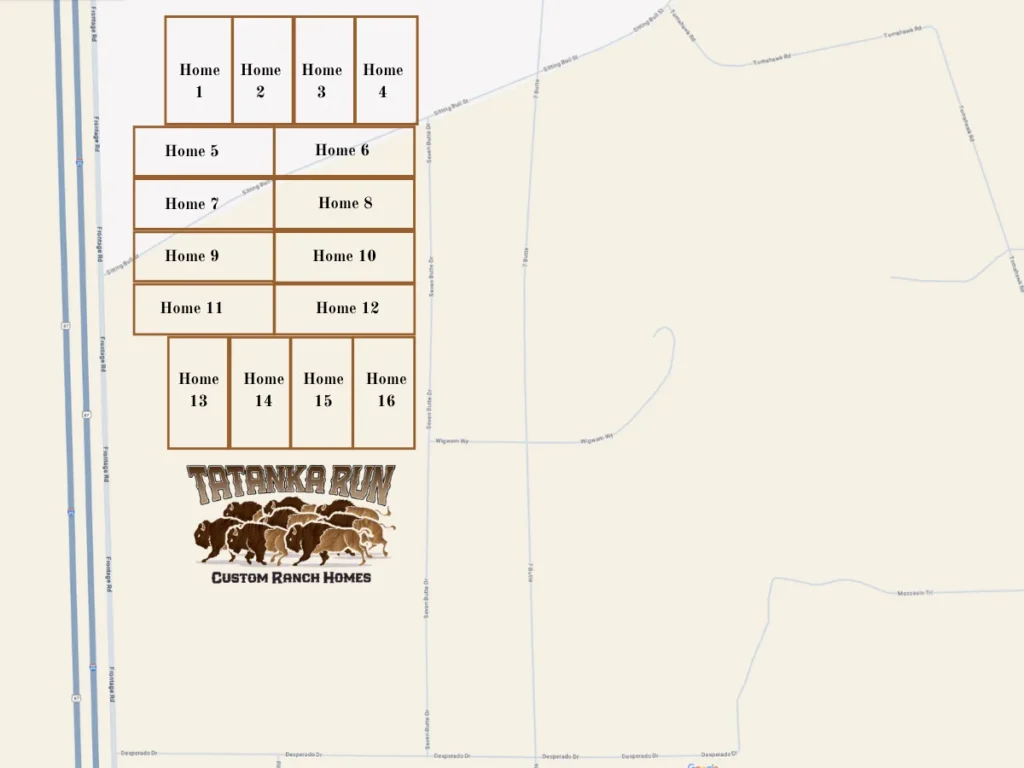 Development map of Tatanka Run in Casper Wyoming
