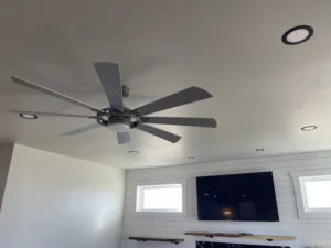 225 Iron Horse family room with custom ceiling fan