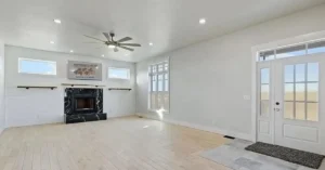 Family room viewed from kitchen at 225 Iron Horse Rd